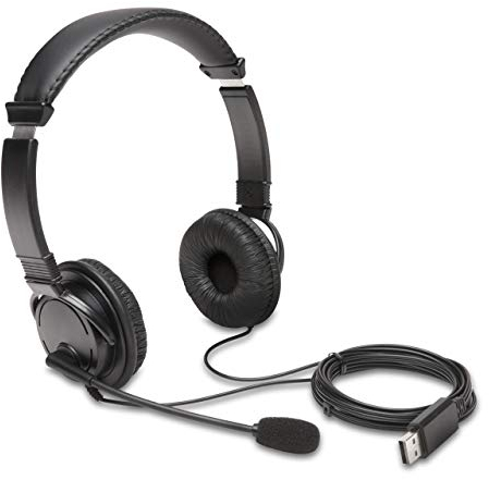 Kensington Headphones USB HiFi+Microphone, Black
