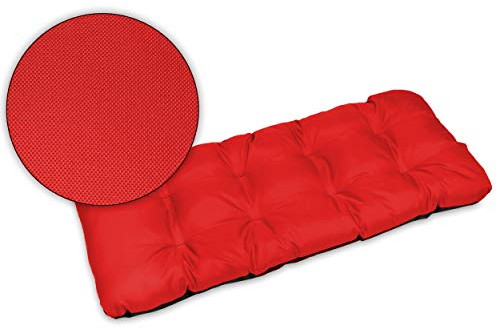 SuperKissen24. Sitzkissen Bankkissen Bankauflage für Gartenbank - 120x50 cm - Outdoor und Indoor - rot