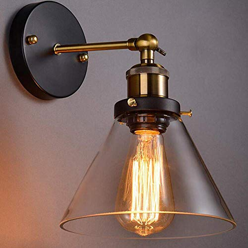 Mengjay Applique Murale Verre Industrielle Vintage Rétro E27 Éclairage mural DIY pour Cuisine Salle à manger Salon Chambre d'enfants Restaurant