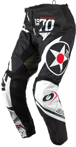 O'NEAL | Motocross-Hose | MX Enduro | Passform für Maximale Bewegungsfreiheit, Leichtes, Atmungsaktives & langlebiges Design | Pants Element Warhawk | Erwachsene | Schwarz Grün Weiß | Größe 28/44
