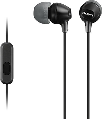Sony Mdr-Ex15Ap - Cuffie In-Ear con Microfono, Auricolari in Silicone, Nero (Ricondizionato)