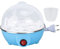 XIASABA 7 Cuiseur à œufs, Cuiseur à œufs en acier inoxydable, Cuiseur à œufs à mise hors tension automatique, Outil de petit-déjeuner essentiel pour la maison (Bleu)