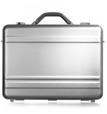 GUARDIQUE Maletín grande de aluminio de alta calidad, seguro, ligero, duradero, multifuncional con interior de espuma para profesionales, viajes y protección de equipos, diseño elegante, Silver,