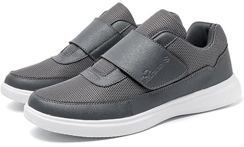Générique Chaussures orthopédiques pour homme Basket Scratch DiabéTique Sans Lacets Homme de sport à enfiler Orthopédiques Pied Large Orthopedique(Gray,44 EU)