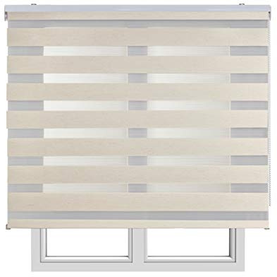 Estores Enrollables Noche y Día Elegantes con Tejido de Doble Caída para Puertas y Ventanas, Estor Noche y Dia de Fácil Instalación con Filtrado de Luz Ajustable STORESBASIC Lino 100x180
