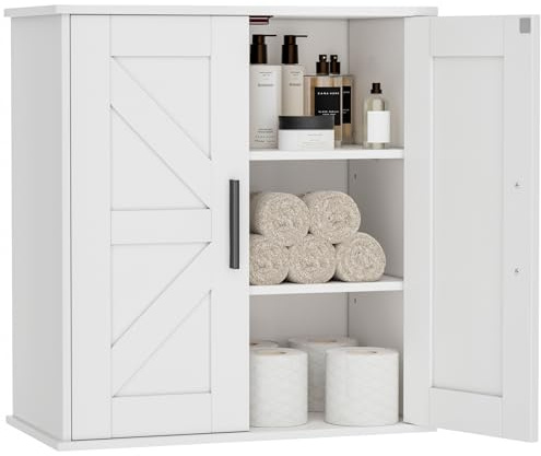 Homleke Bathroom Wall Cabinet, Medicine Cabinet with Adjustable Shelves