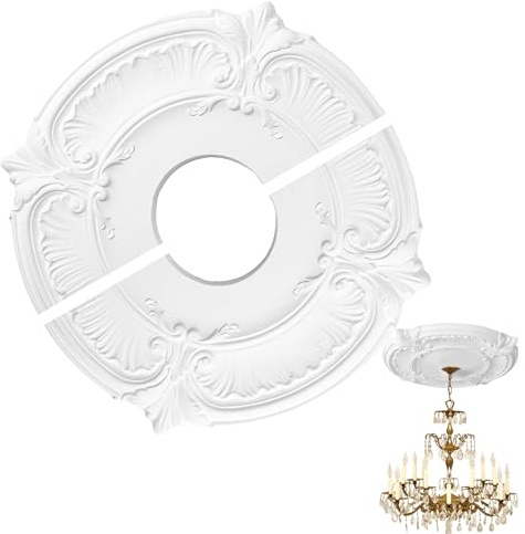 Fukamou Rosace de Plafond Divisible, de Couverture Scindée pour Luminaire, Housse d'Abat-Jour à Ajustement Serré pour Salon Bureau