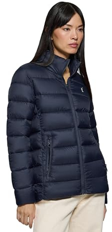 Polo Club Chaqueta Ultralight de Mujer en color Negro con bordado y cierre Cremallera - Abrigo Invierno