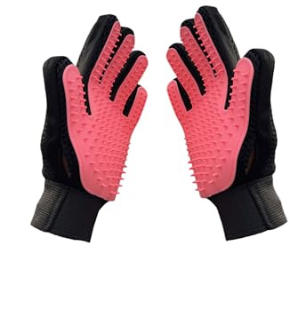 Pet Hair Removal Glove – Grooming Gloves for Dogs & Cats | Cat Brush & Dog Hair Remover for Bath Shedding | Deshedding Mitt with 260 Silicone Tips for All Fur Types | 1 Pair (Pink)