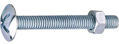 Viswood 601B8050 Boîte de 100 Boulons poêlier Filetage total 8,0 x 50 Acier Zingué Blanc