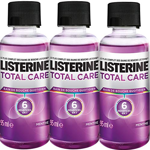 Listerine Baño de boca Total Care 6 en 1, botella de 95 ml, lote de 3