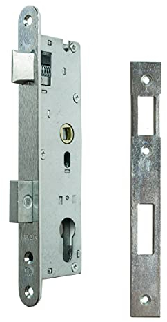 WBD - Schlosseinsatz - Einsteckschloss mit Riegel und Falle 34/72 - Gartentor Schloss verzinkt - Genietet Haustürschloss - Wetterfestes Türschloss - Schlosseinsatz Universell Links/Rechts