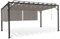 IDMarket - Pergola Luxe Edition, schwenkbare Klingen, 3 x 4 m und 4 Jalousien, Taupe