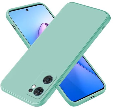 EASSGU Funda para OPPO Find X5 Lite/OPPO Reno7 5G (6.43 Inches), Carcasa de Silicona Suave de TPU - Cian Claro