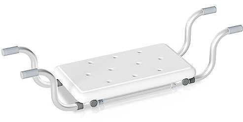 Jopassy Siège de Baignoire, Design antidérapant et Distance réglable, Planche de Bain 72 x 22,5 x 18 cm, Tabouret de Bain pour différentes Tailles de Baignoire, Charge maximale : 136 kg