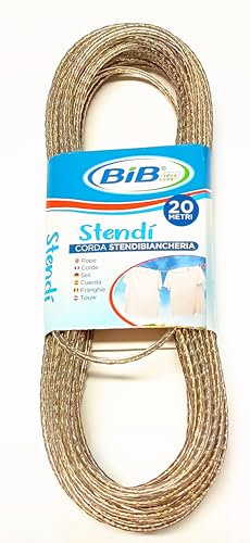 Corda Stendibiancheria per Esterno 20 Metri Rivestita in PVC - 20 mt di Fili per Stendere il Bucato Esterno