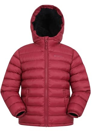 Mountain Warehouse Seasons Fur-Lined Kids Padded Jacket - Lightweight, Warm & Water-resistant Puffer Coat, Boys & Girls - For Autumn Winter, School & Outdoors Rust Kids Size 7-8 Years