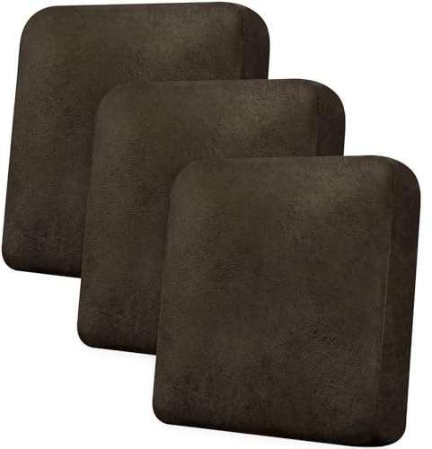 Imnopqr Couch Cushion Covers Leather-Look 3PC Stretch Sofa Seat Slipcover Sets for Living Room Individual Sofa Cushion Cover Couch Seat Protectors, Pet-Friendly, Non-Slip, Easy Fit - Coffee