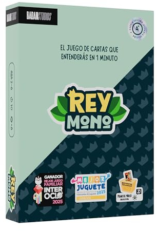 Badan Studios Rey Mono - Premio Mejor Juguete del año | Juego de Mesa Divertido para Niños y Adultos | Juego de Cartas Familiar 2-8 Jugadores | Party Game Rápido y Fácil | Regalo Ideal+6 Años