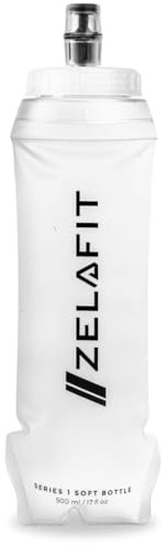 ZelaFit® Borraccia da corsa da 500 ml, bottiglia d'acqua pieghevole, accessori perfetti per la corsa, compatibile con gilet da corsa e gilet idrico da corsa, a tenuta stagna, facile da riempire e