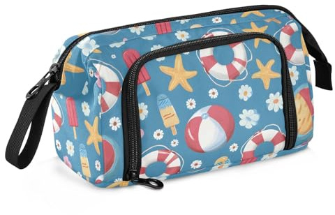 Flower Lifebuoy Large Capacity Pencil Case Pen Bag Zipper Pencil Pouch Big Aesthetic organizer Back to School Supplies