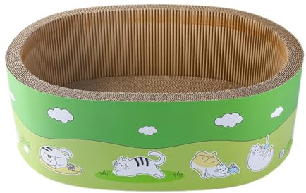 Fonowx Scratching Board As An Oval Scratching Bowl And Sleeping Place. A Cat Lounge Made of Corrugated Cardboard in The Shape of A Nest for Claw Care And to, L