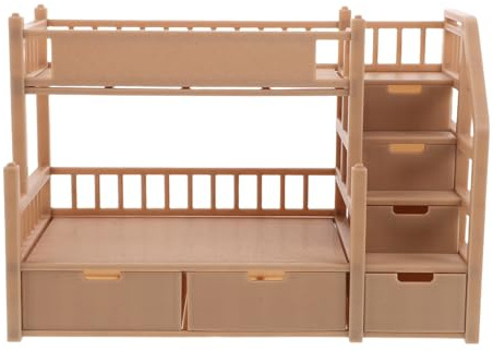 Milisten Mini Letto Castello per Casa delle Bambole Decorazione in Miniatura per Camera da Letto Impilabile per Bambole da Accessori Fai da Te per Mobili Giocattolo
