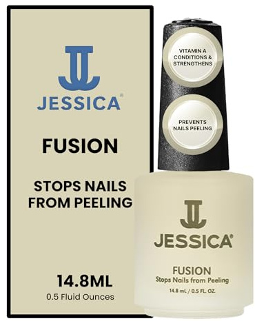 JESSICA Fusion Base Coat, Nail Varnish for Peeling Nails, Conditions and Strengthens with Vitamin A, 14.8ml