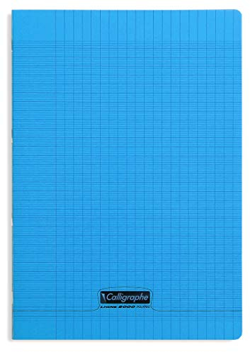 Clairefontaine 18132C – Häfte Calligraphe 48 ark, DIN A4, 21 x 29,7 cm, 90 g, fransk linjatur, 1 st, blå
