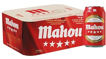 Mahou Cinco Estrellas Edición, 5.5% Volumen de Alcohol, Pack de 12 Latas x 33 cl