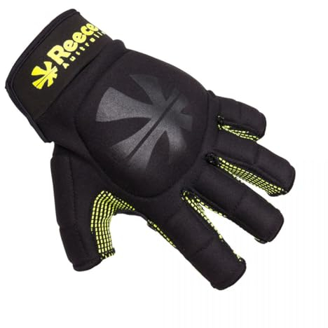 Reece Hockey Handschuh - Kontrollschutzhandschuh - Silikonstollen für Einen Besseren Griff und Einen Vollständigen Schutz - Linkshandschuh - Hockey Handschuhe Kinder - Schwarz - Größe M