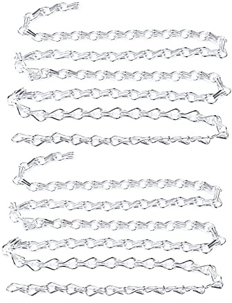 Hanging Chain, Pack of 2 One Meter Aluminium Chain Rustproof Light Fixture Chain for Hanging Bird Feeders Plant Baskets Flowerpot Wind Chimes Clothing Accessories (Silver)