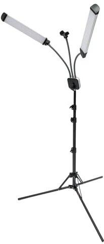 Lampada cosmetica 45 W estensione ciglia, da 3000 K a 6000 K, set di illuminazione a LED dimmerabile con treppiede e borsa per il trasporto per trucco, estensione ciglia, tatuaggio, streaming live