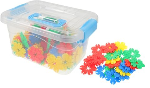 WOONEKY Set di Mattoncini da Costruzione Colore Casuale 70 Pezzi in Plastica Scatola per Facile Conservazione Design Creativo e Sicuro per Bambini in Ambienti Prescolari e Gioco
