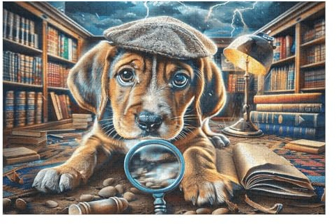 Pilot Cute Perro Puzzle 1000 Piezas Aliviar Estrés Profundo Rompecabezas Familiar para Hombres Y Mujeres Obra De Arte Decorativo Hogar 1000 PCS