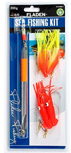 Fladen Dorsch Angeln - komplett Set mit Pilker 200g + 2 Dorschpaternoster