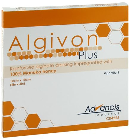 ALGIVON Plus Honigalginat Wundauflage 10x10 cm 5 St