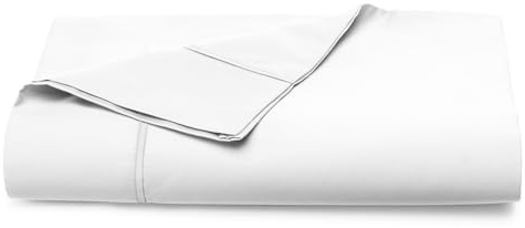 Pizuna Pure 100% Cotton Flat Sheets Only Twin XL White (1 PC), Luxurious 400 Thread Count Long Staple Cotton Sateen with 4 Hem (Combed Twin XL Flat Sheet Only Cotton)