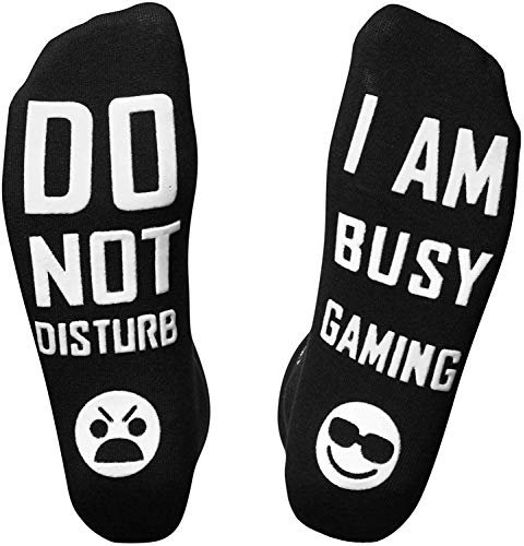 Himozoo Do Not Disturb I'm Gaming Socks, Novelty Funny Gifts for Mens Teen Boys Sons Husbands Dad Boyfriend Women Gamer