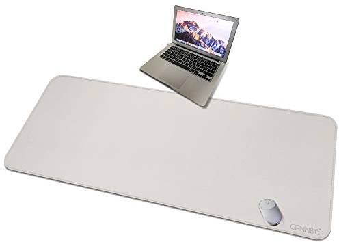 CENNBIE 150x70cm 4XL Super Large Desk Mat - Mega Size Premium Vegan Leather Desk Pad - Ultra Ergocomfort Technology (Cream)