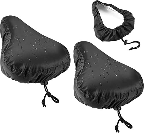 Zacro Sattelbezug wasserdichte Fahrradsattelabdeckung, 2er Set Elastische Wasserfeste Fahrradsattel Schutzhülle, Passend für den Meisten Fahrradsattel wie Rennrad, Mountainbike