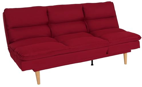 Mendler Schlafsofa HWC-M79, Gästebett Schlafcouch Couch Sofa, Schlaffunktion Liegefläche 180x110cm - Stoff/Textil Bordeaux