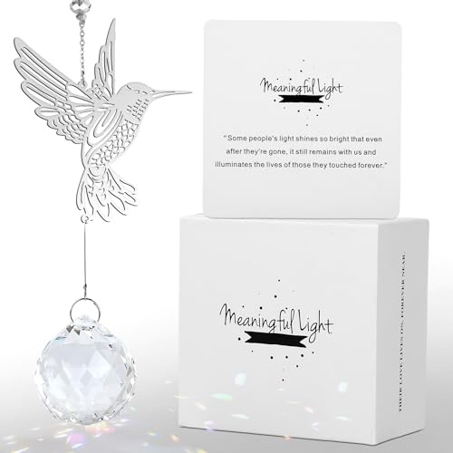 Modern Memorial Gifts - Bereavement Gift Ideas, Unique Sympathy Gifts for Loss of Loved One,40mm Crystal Ball Suncatcher, Rainbow Bereavement Grief Gifts, Funeral Gifts for Loss of Mom Dad Husband Son