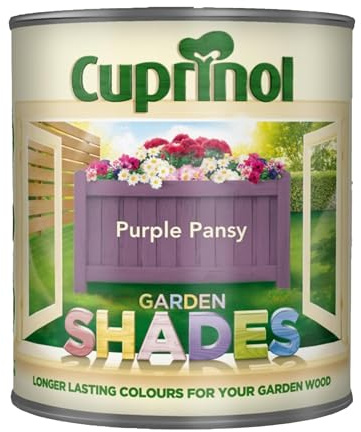 DUAYRA Garden Shades Paint | Quick Drying Water Based | For Garden Fence, Shades, Benches, Terracotta, Brick, Stone | Exterior Wood Furniture | Long Lasting (Purple Pansy, 2.5 Liters)
