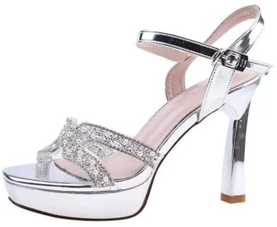 Surwin Sandali Donna Estive Eleganti con Tacco, Tacchi Plateau Donna Eleganti Sandalo Lucido Moda EU 34-40 Scarpe Estive Tacchi Comoda Punta Aperta Caviglia Regolabile