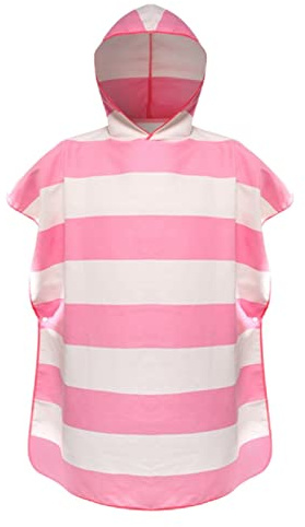 F Fityle Poncho de Surf à Langer avec Capuche, Serviette à Langer en Microfibre Poncho à Séchage pour, La Natation, Les Sports de, Rose