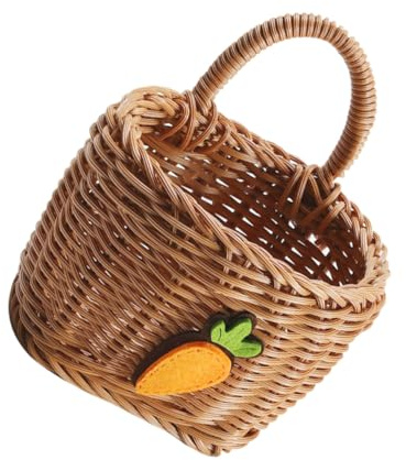 Healifty Panier Mural Tressé à Motif Carotte Pour Oignons, Ail Et Gingembre, Plastique Résistant, Panier Suspendu Multifonction, Rangement La Cuisine, Décoration Murale,