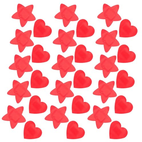 Ciieeo 30pcs Adhesive Bandages Set Breathable Fabric Plasters with Star (46mm) Heart (38mm) Shapes Flexible Self-Adhesive Bandages for Scrapes Cuts Wounds and Burns Novelty Patch