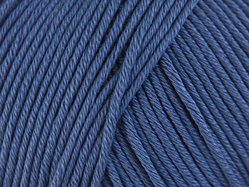 Rico Design Essentials Double Knitted Yarn, 100 Percent Cotton, Dark Jeans