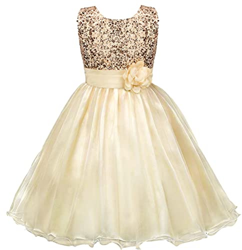 Discoball Girls Princess Dress Sequin Tulle Flower Pageant Birthday Party Wedding Bridesmaid Girl Dresses for 3-12 Years